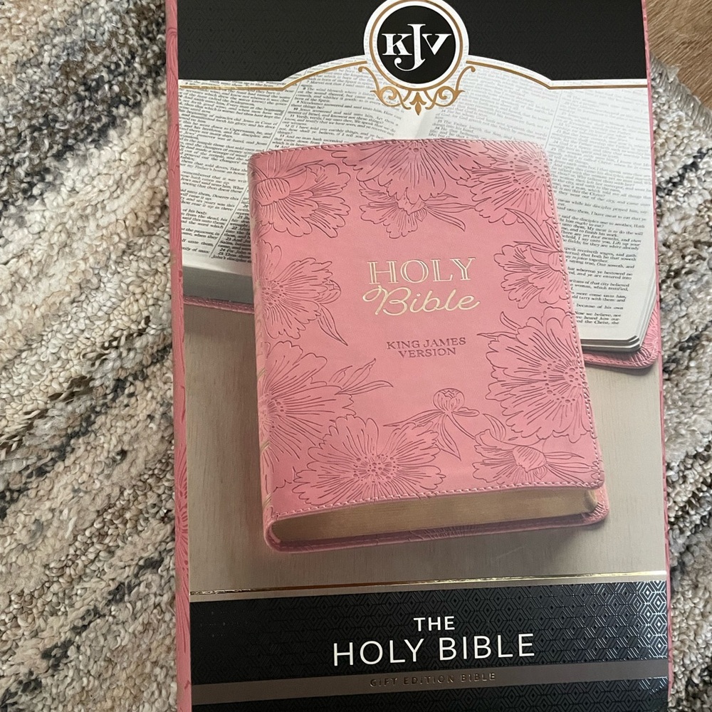 Pink Floral Holy Bible - King James Version